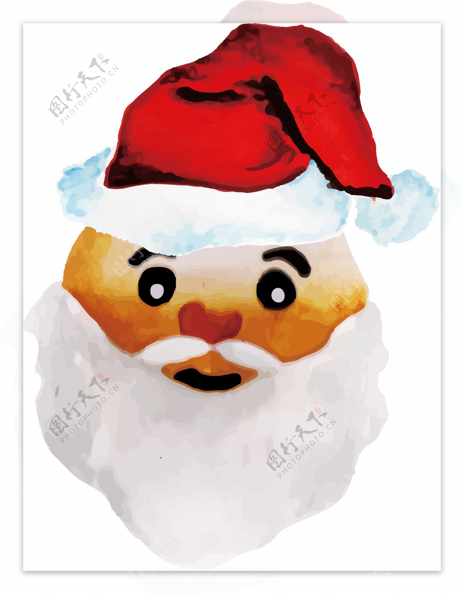 彩绘圣诞老人头像元素