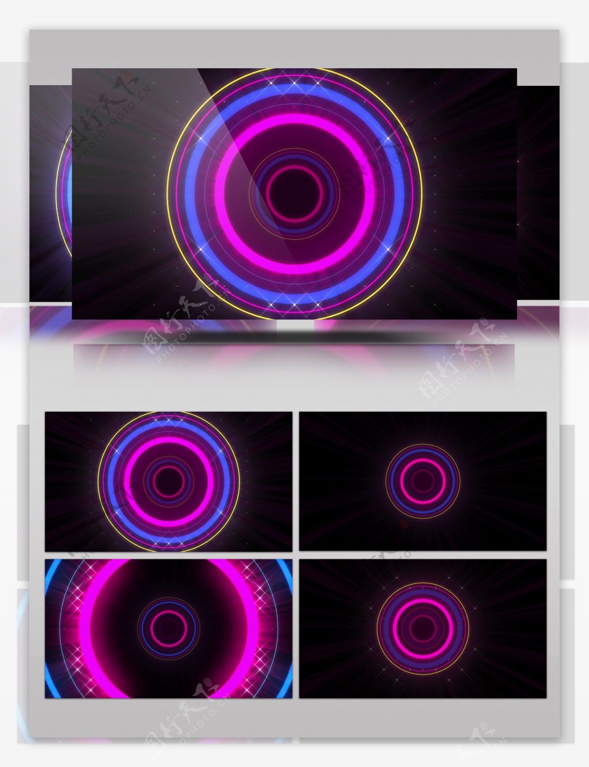 紫色圆环组合视频素材