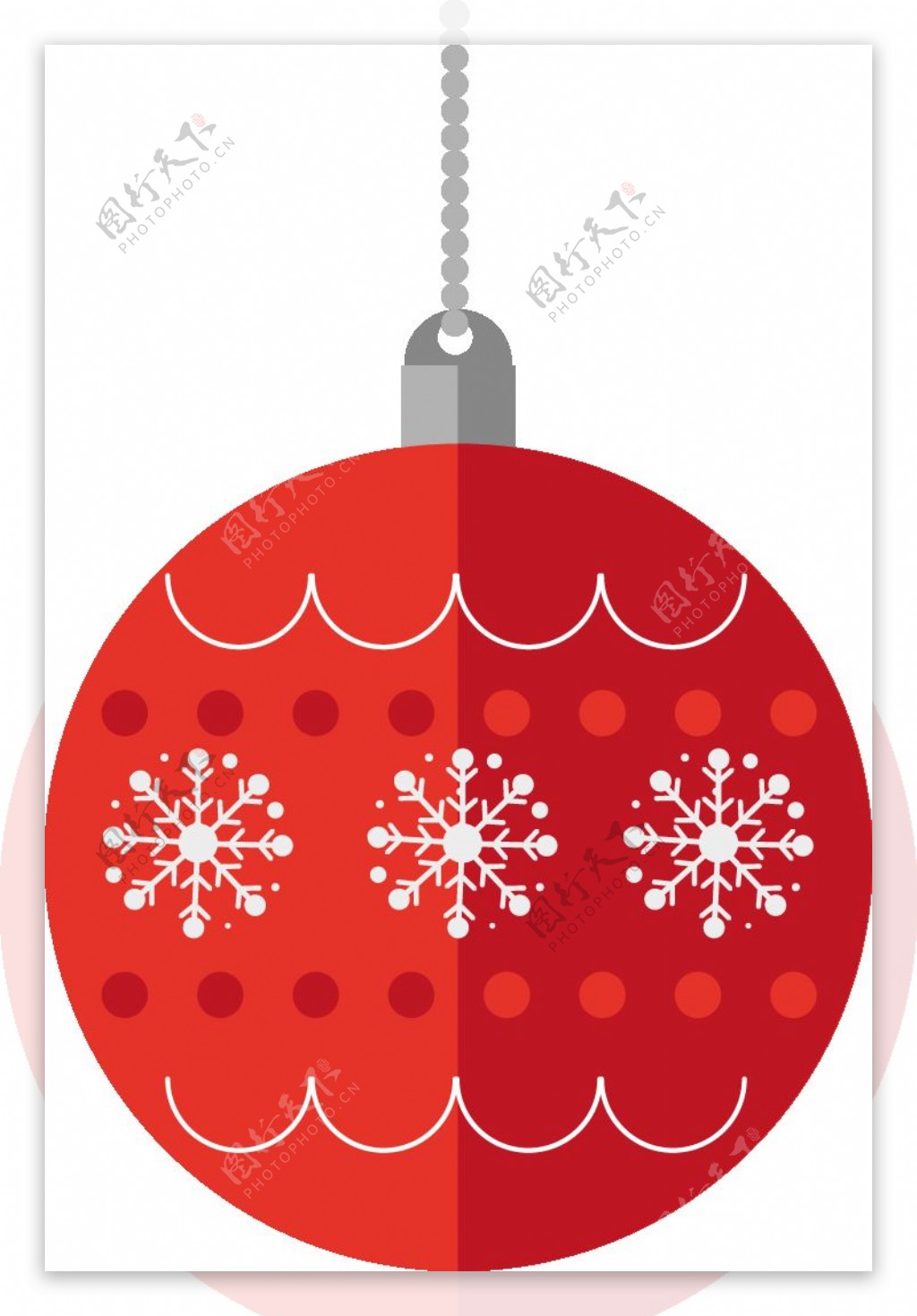 卡通圣诞节红色装饰吊球PNG元素