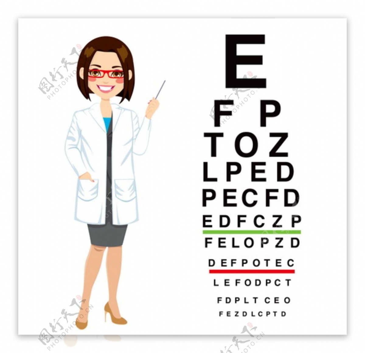 眼科医生视力表矢量