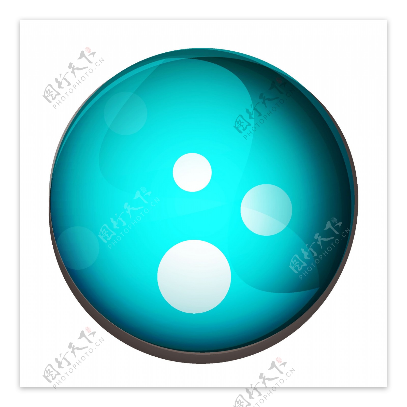 蓝色圆球圆圈png元素