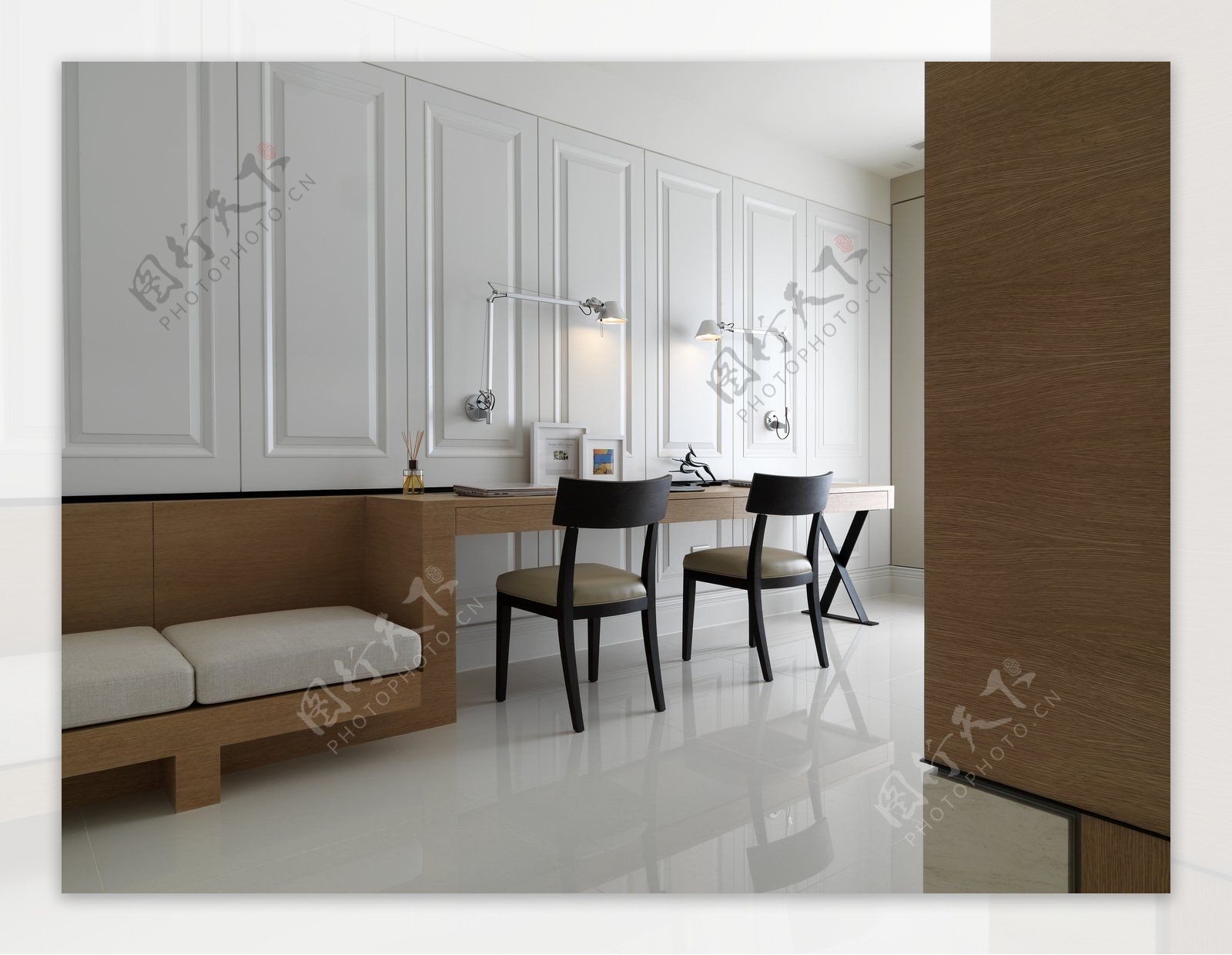简约客厅白色沙发背景装修效果图