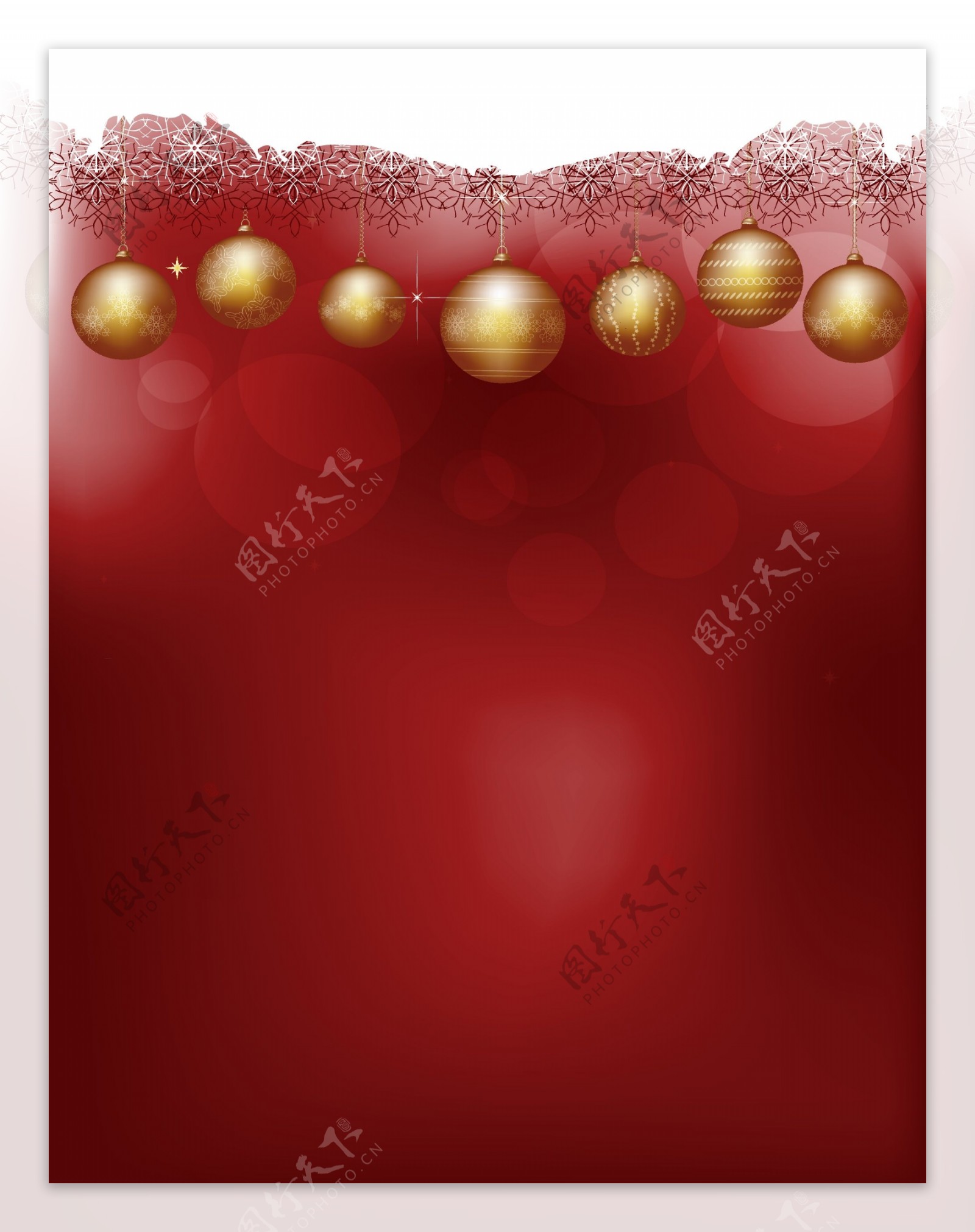 矢量红色圣诞节创意雪花背景素材