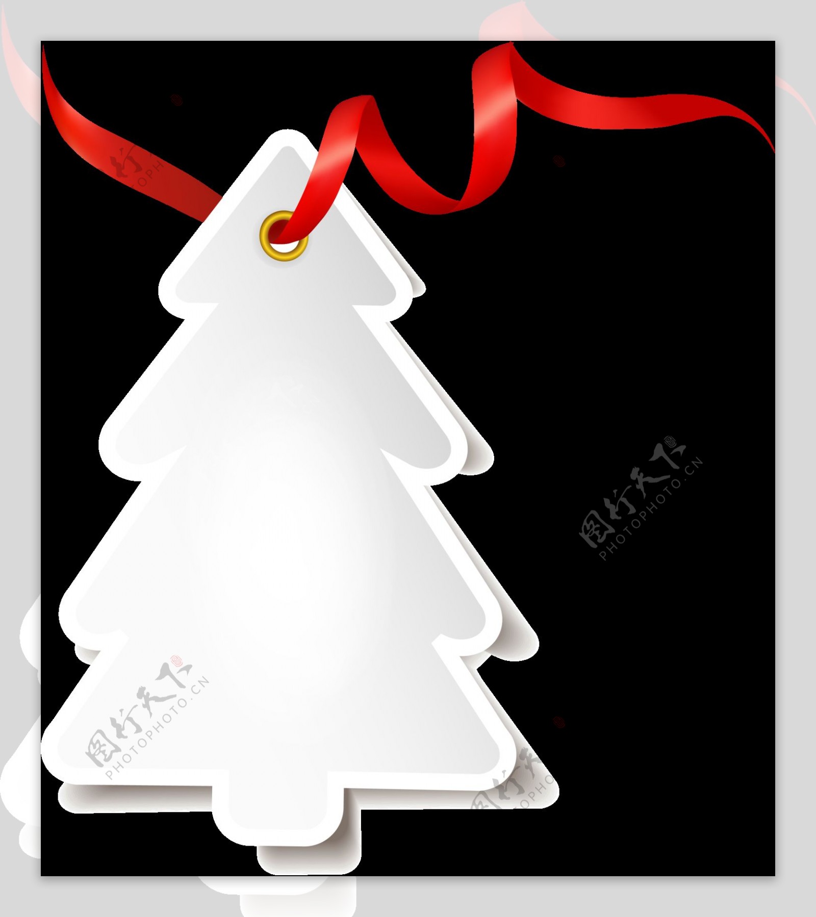 手绘圣诞树卡片元素
