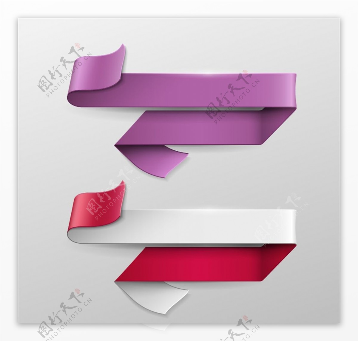 紫色和红色的标签矢量素材