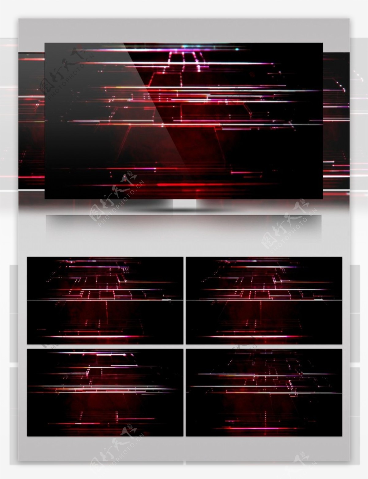 红色光感动态线条高清视频素材