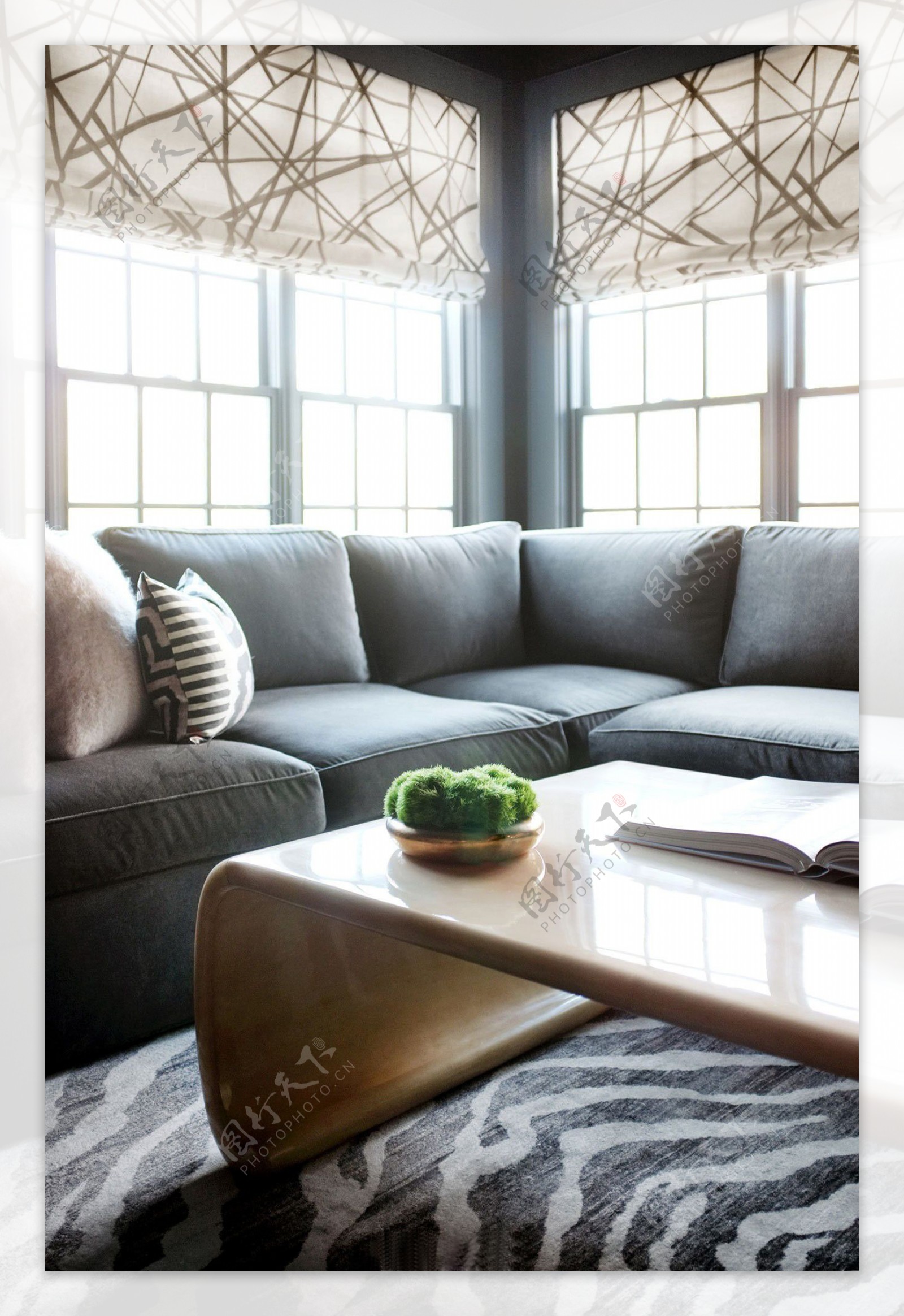室内设计客厅浅色沙发效果图