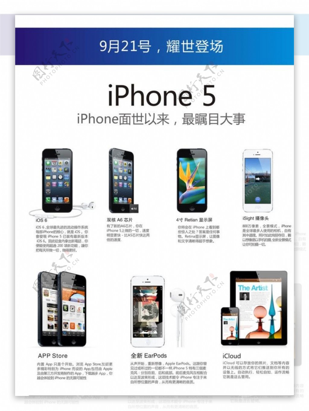 iPhone5新功能介绍页面设计