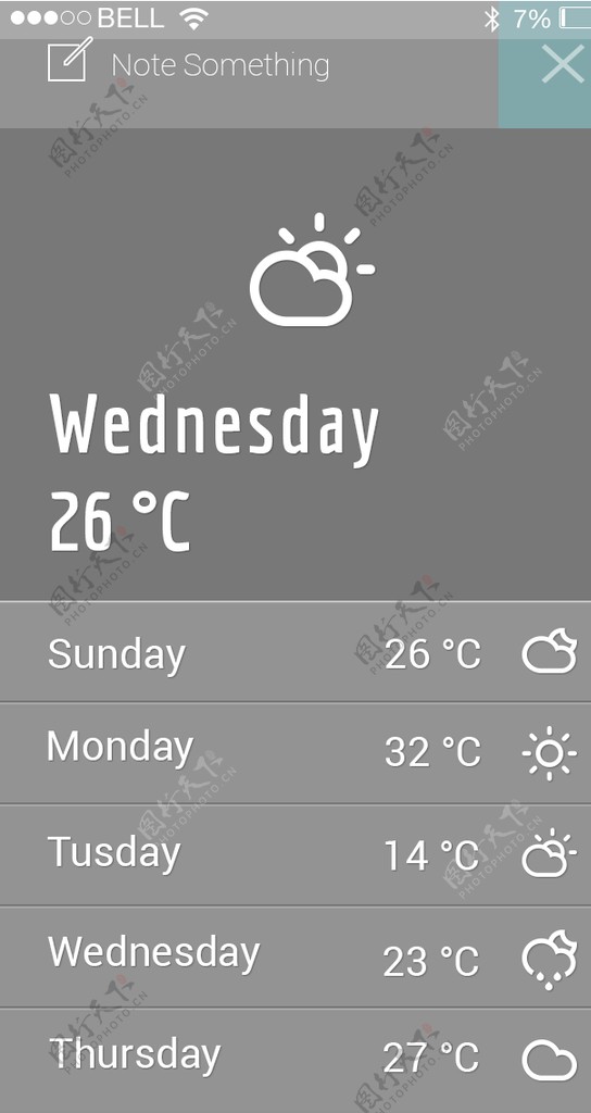 iOS天气界面