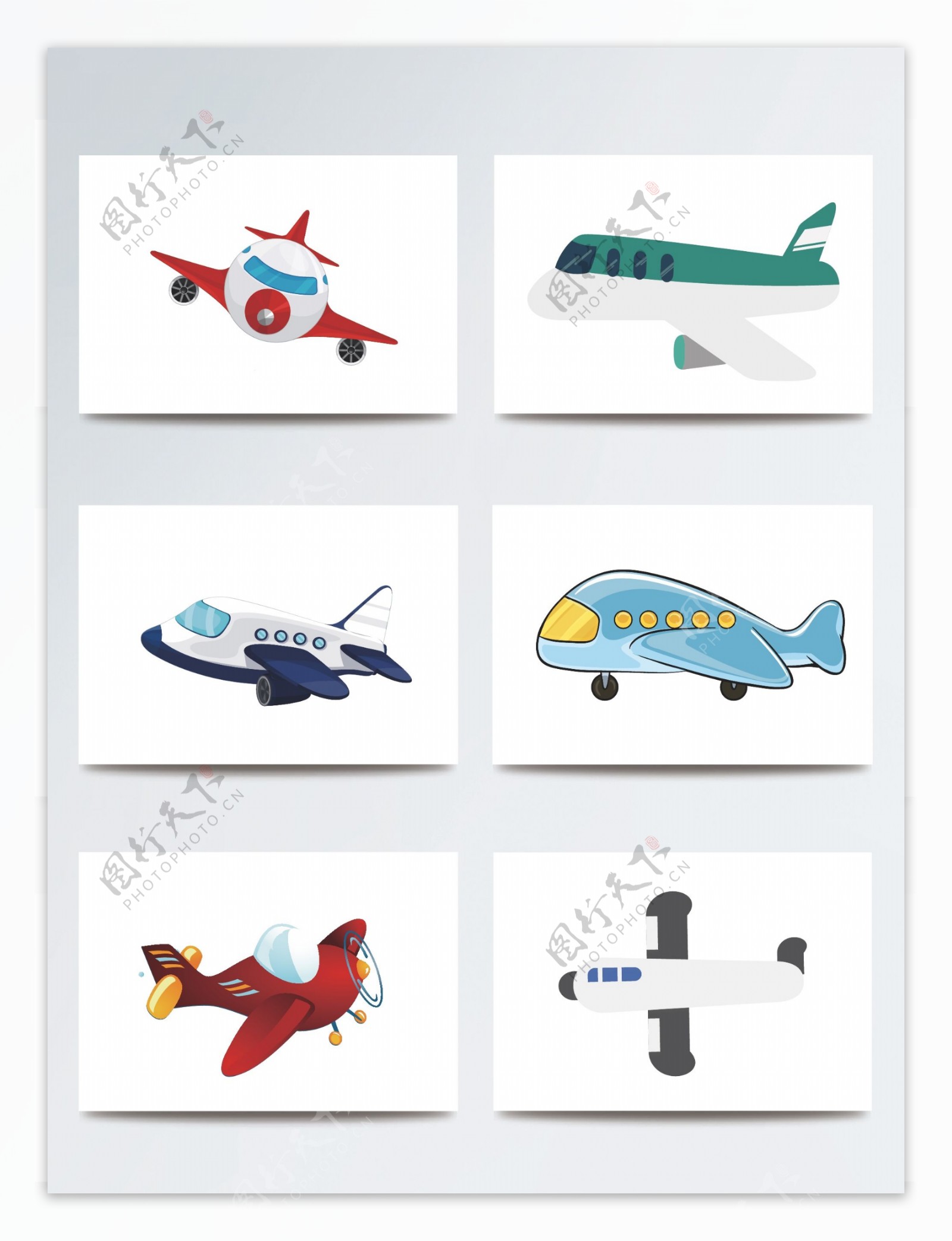 卡通矢量飞机插画图