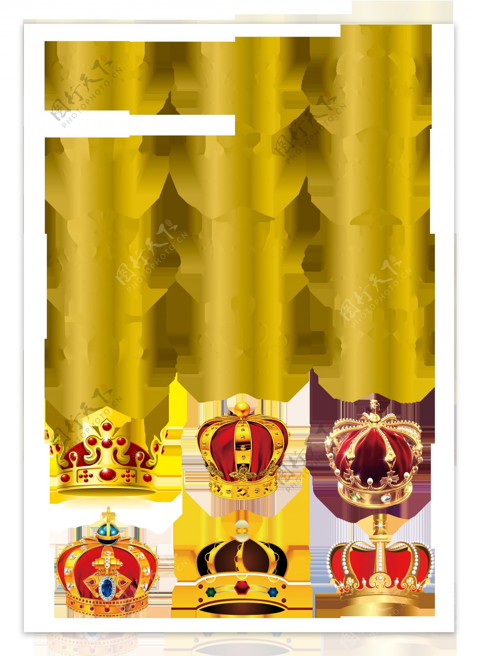 欧式金色皇冠图标合集png元素