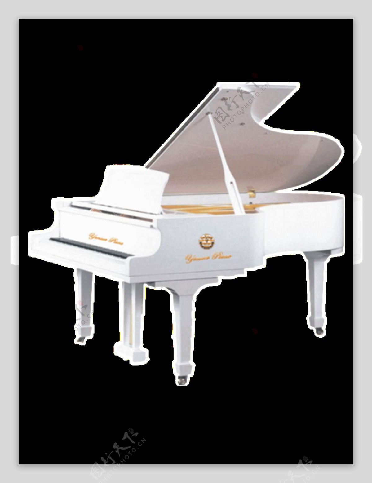白色卡通钢琴元素设计