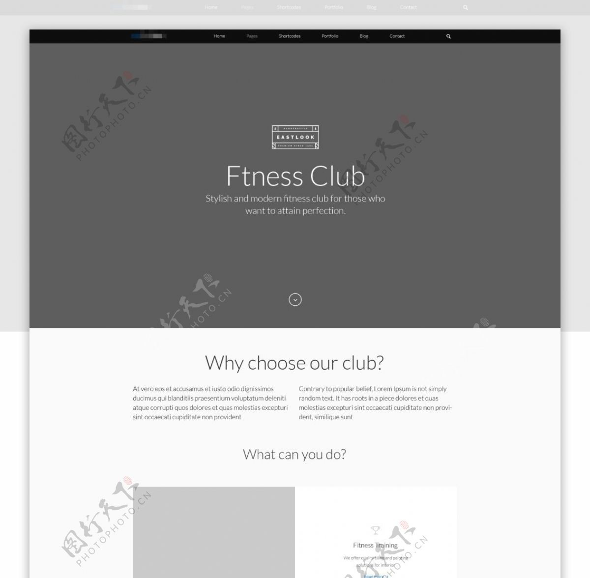 简洁的健身运动网站首页模板界面
