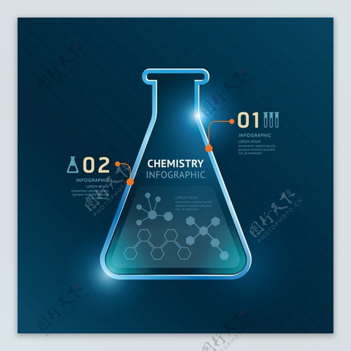 化学实验蓝色背景素材下载