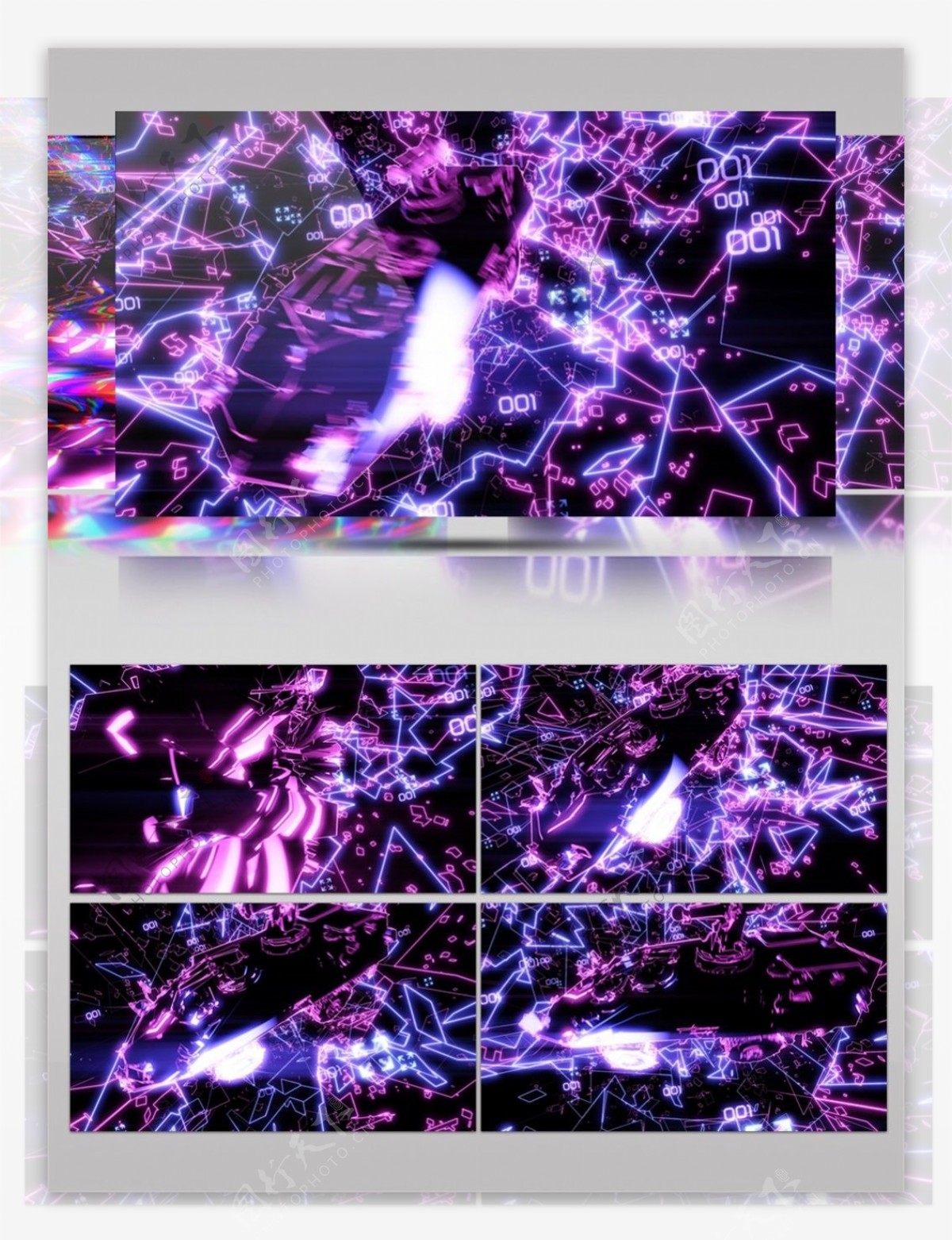 紫色闪电天空视频素材