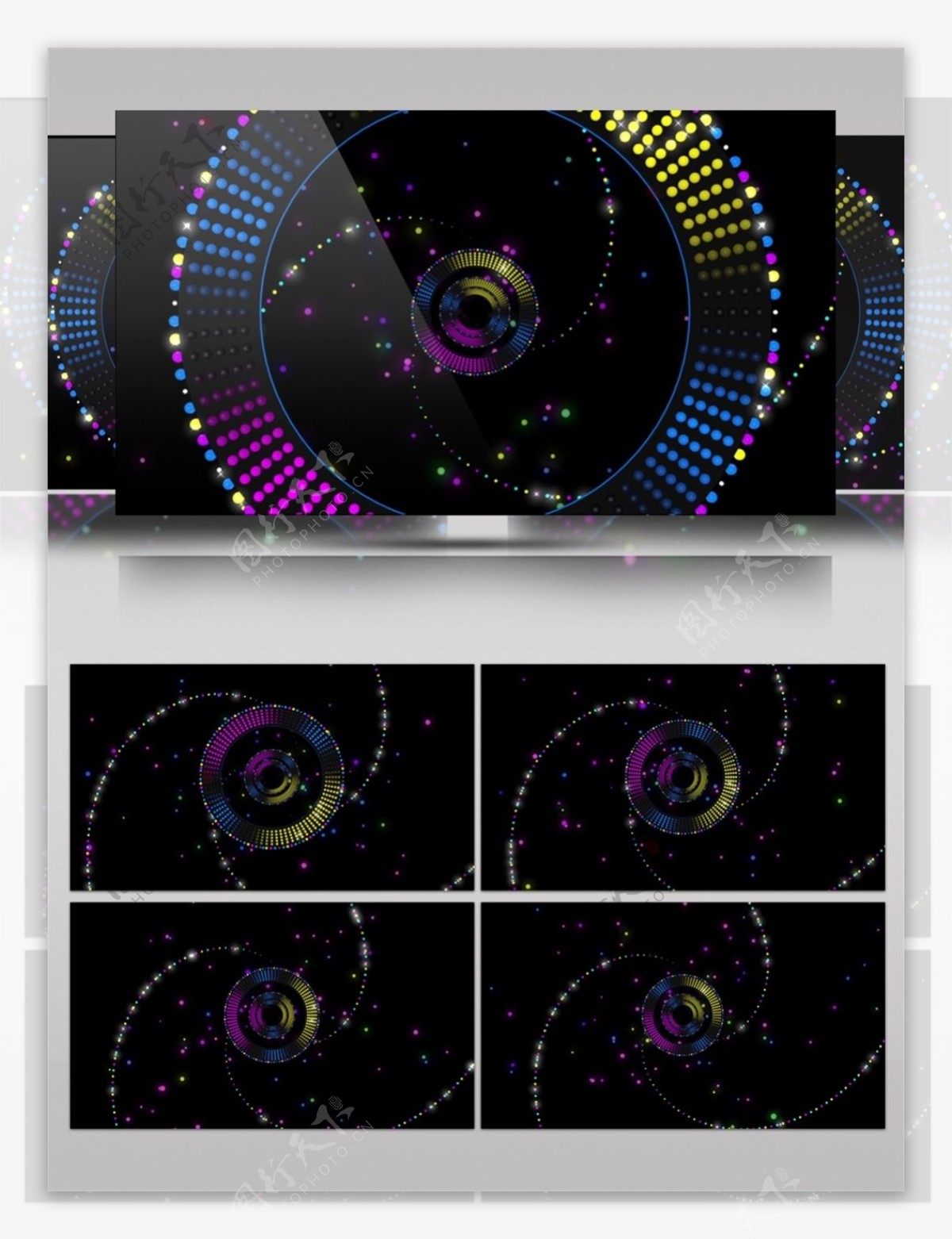 四色动感光环视频素材
