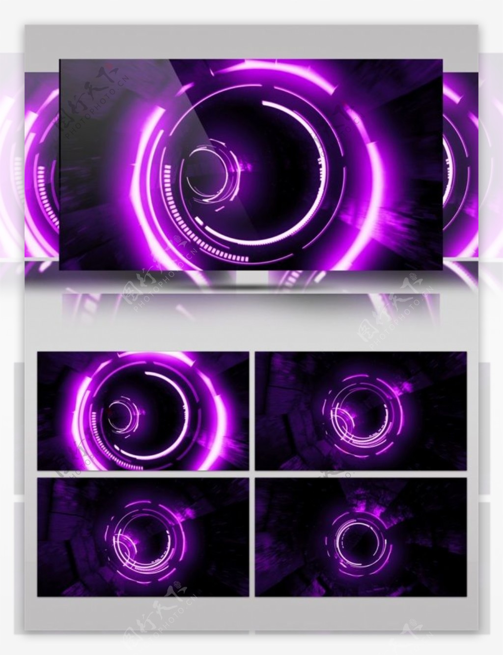 紫色光环隧道高清视频素材
