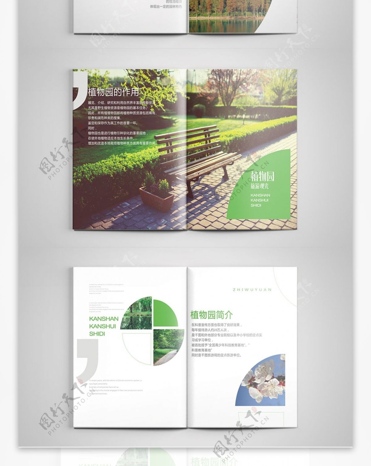 绿色小清新植物园旅游观光画册