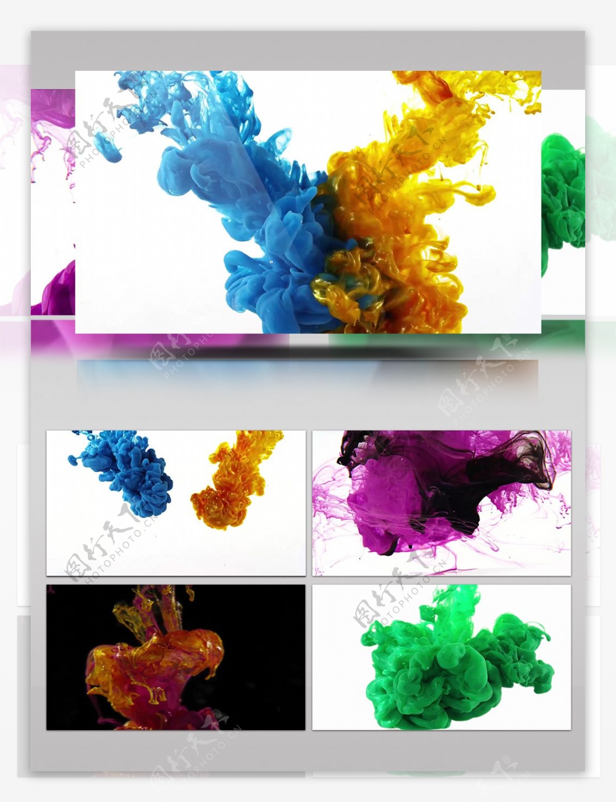4K唯美艺术颜色碰撞液体水韵水墨合成特效