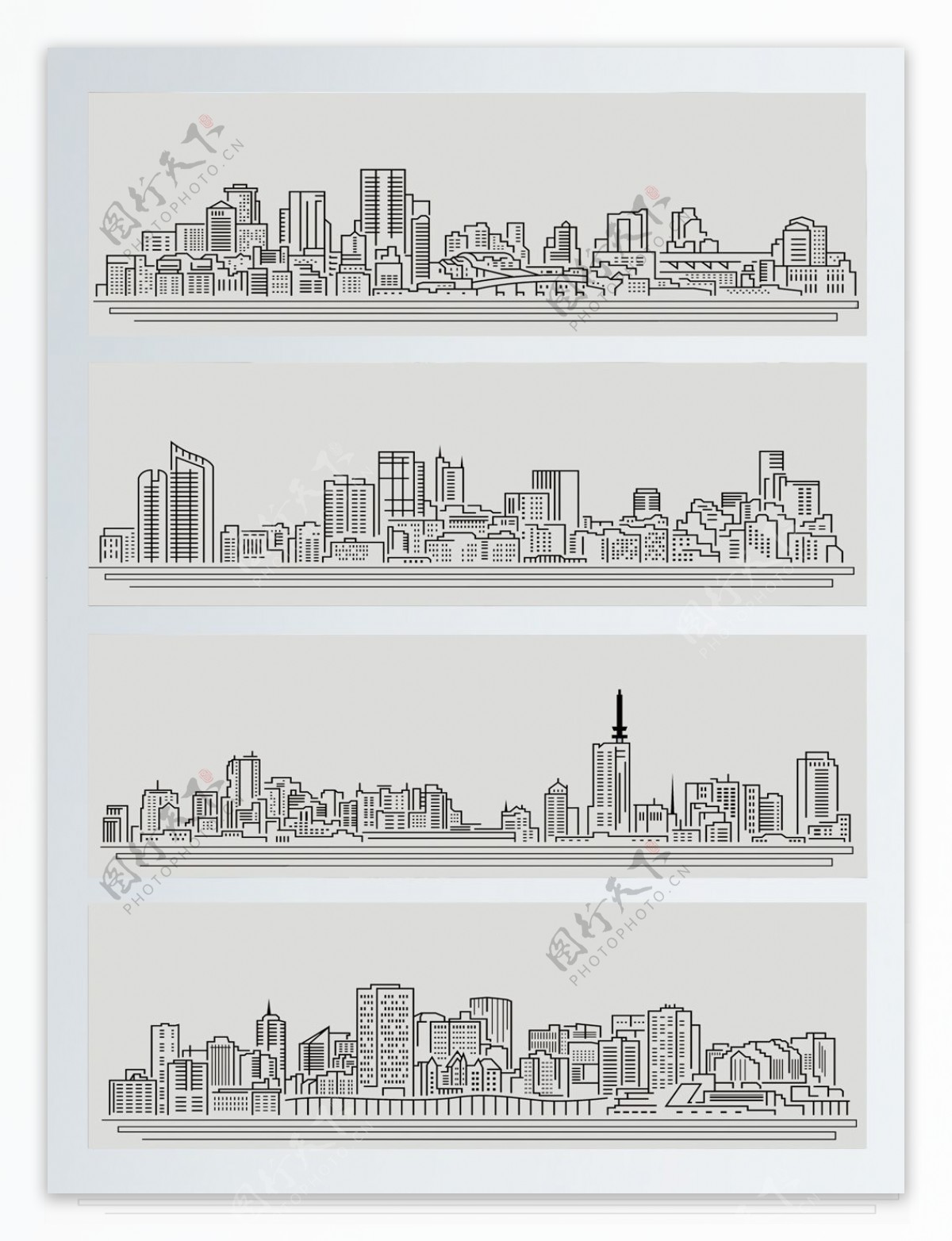 线性城市背景设计图案