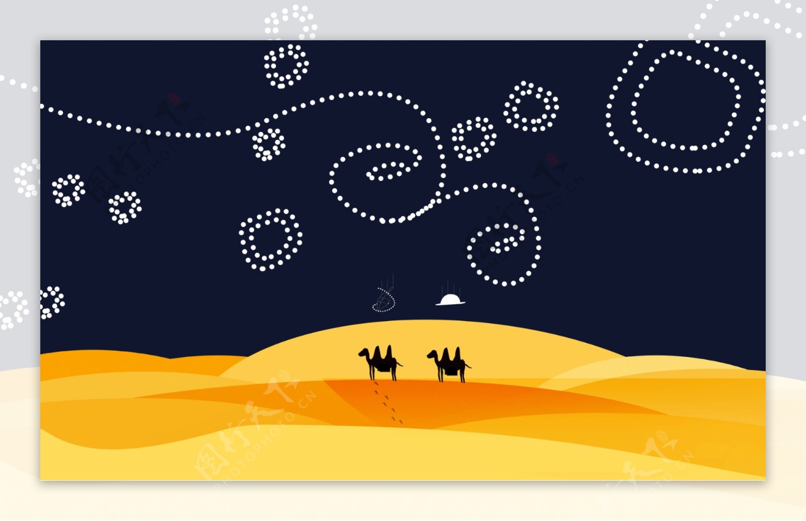 卡通沙漠骆驼装饰图案