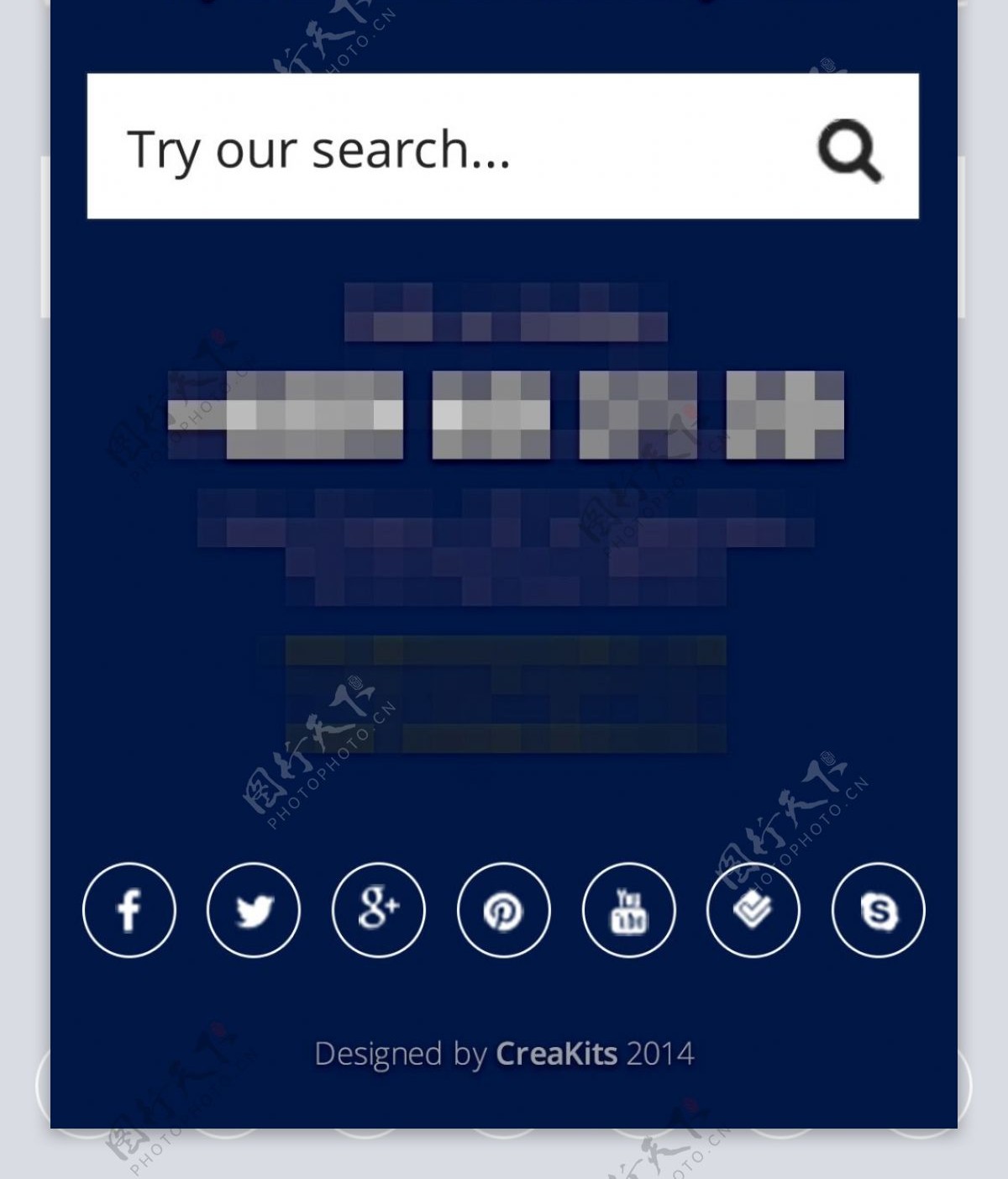 酒店手机网站界面设计404错误提示界面