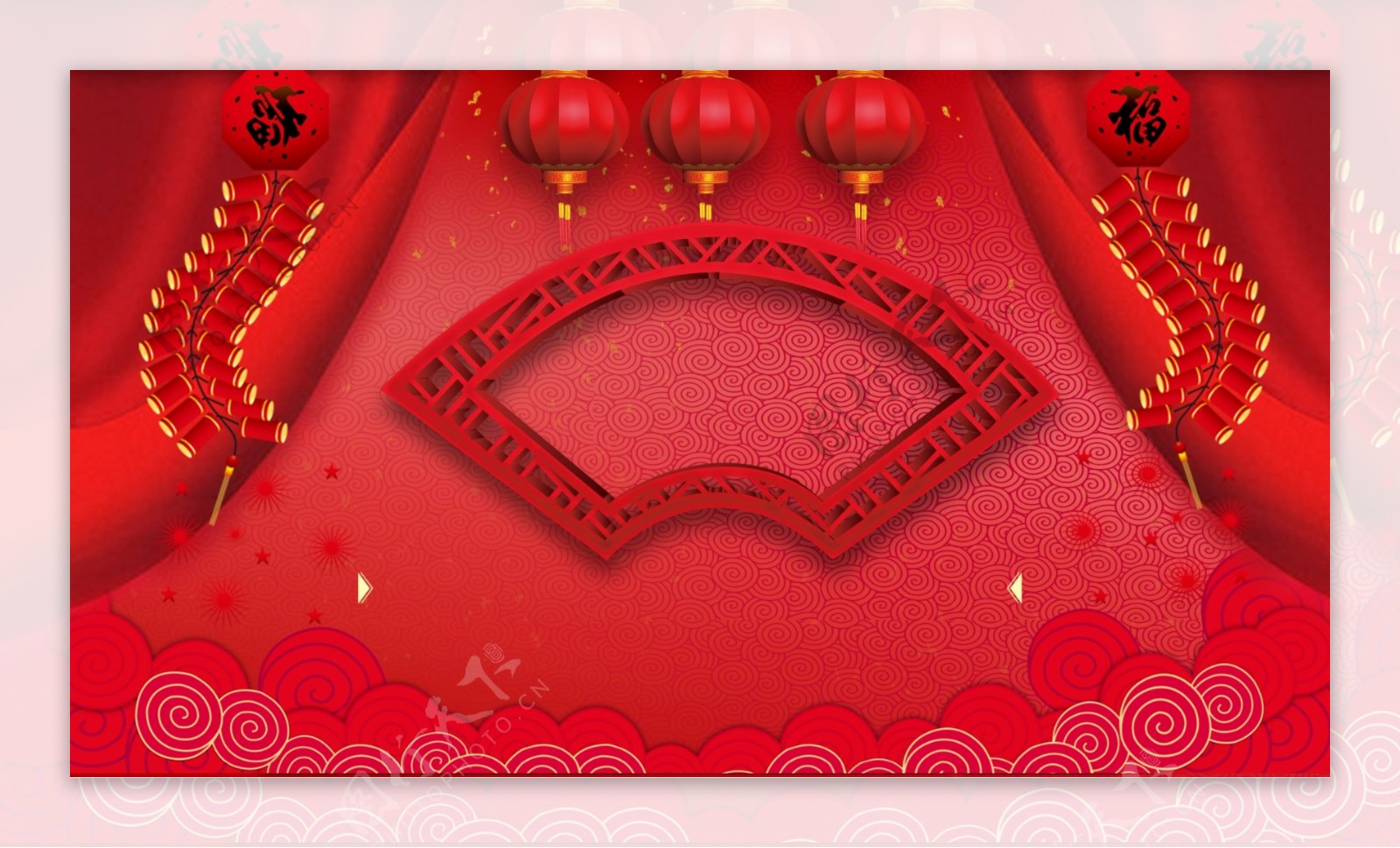 红色新年中国新春喜庆背景