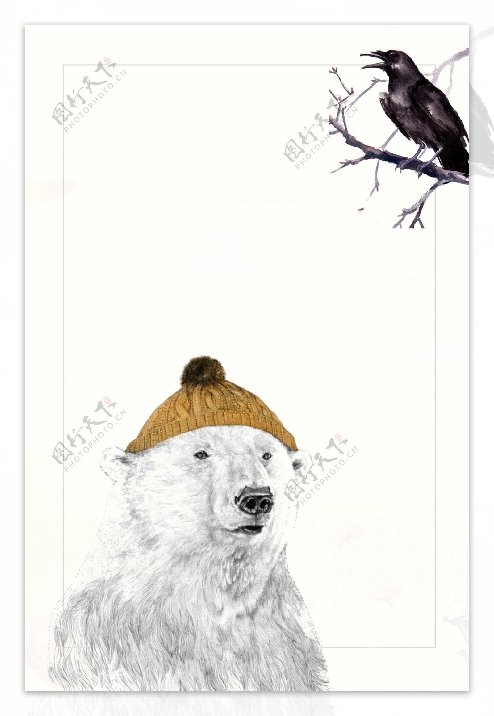冬季动物海报背景设计