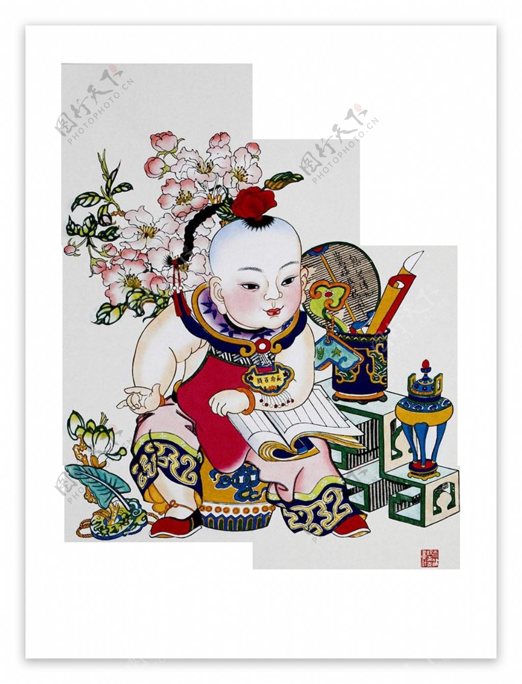 中式彩绘福娃元素