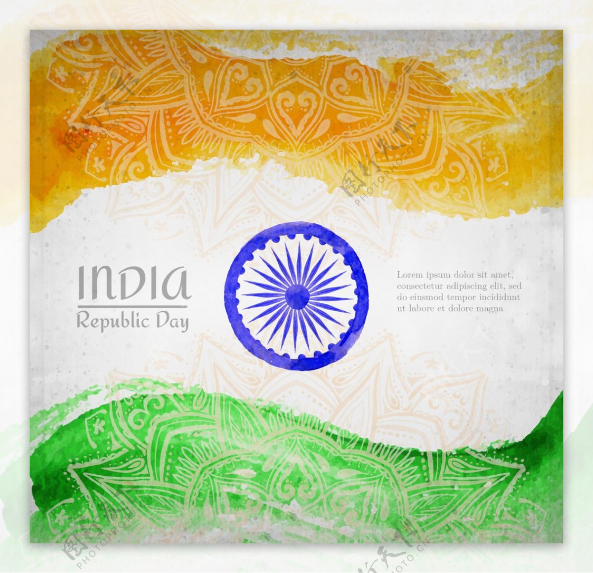 印度共和国日国旗背景