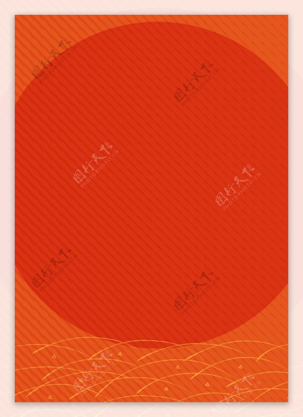 橙色衬红色圆圈斜纹背景图