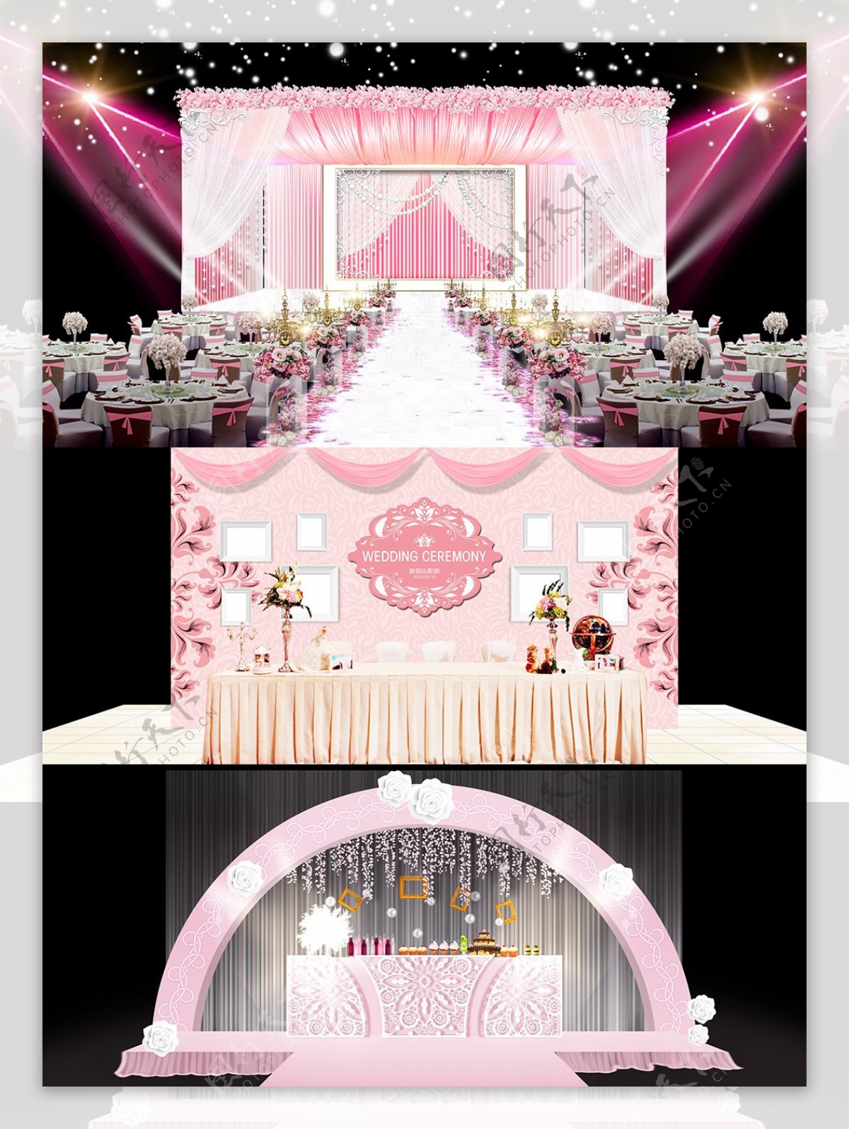 粉色樱婚礼背景图