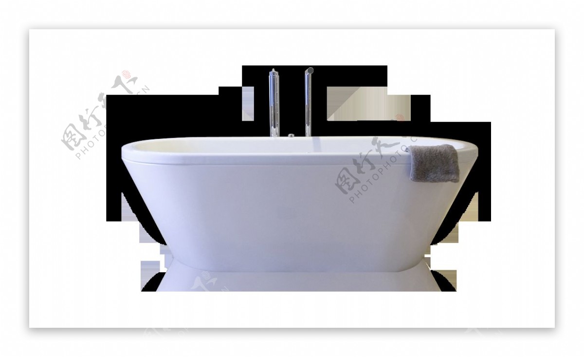 白色陶瓷浴缸png元素