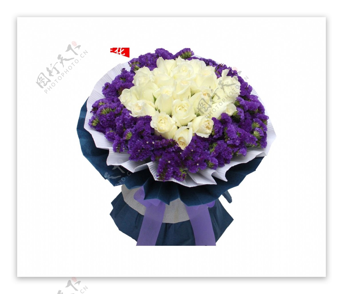 时尚美丽紫色花朵花束实物元素