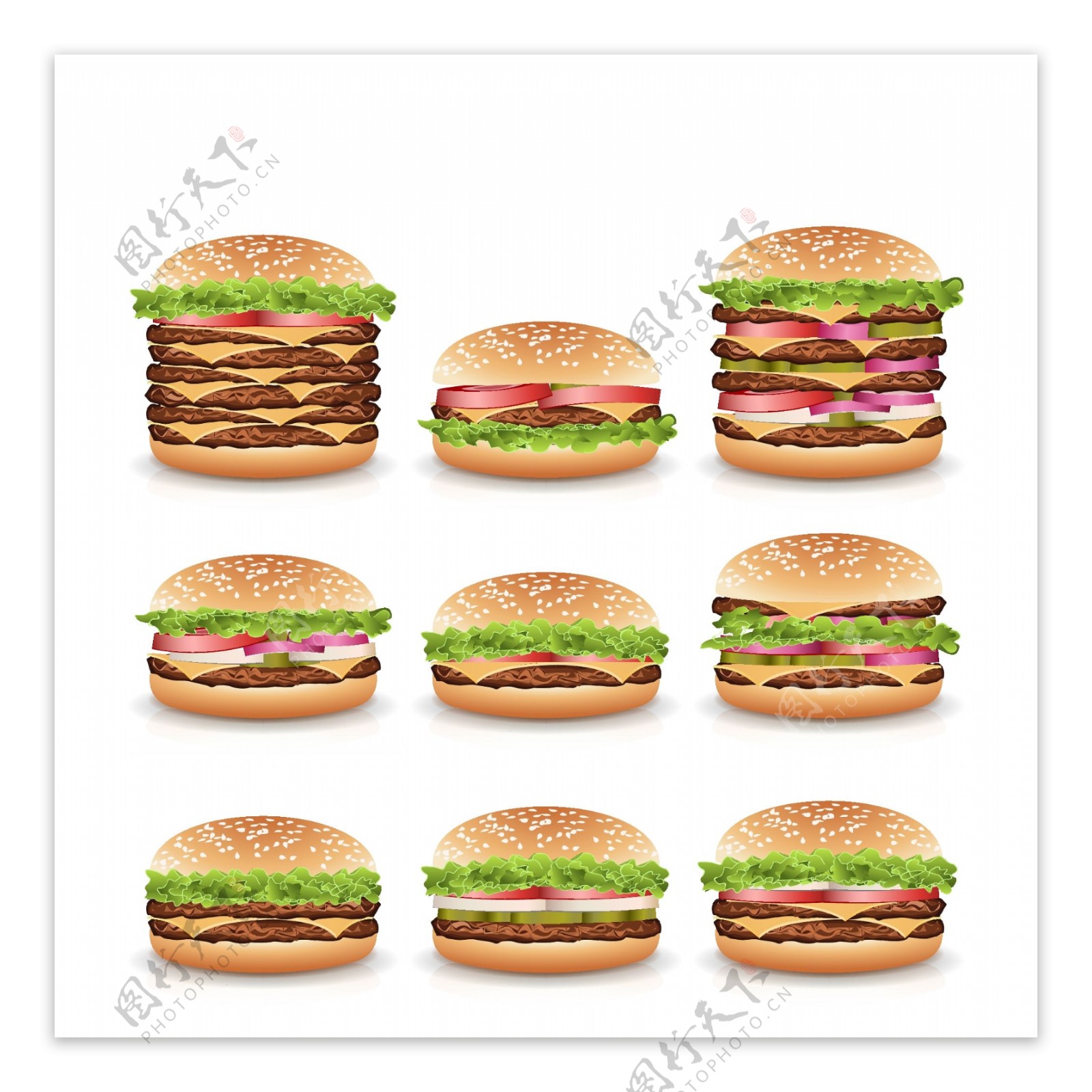 蔬菜汉堡图标ai矢量素材下载