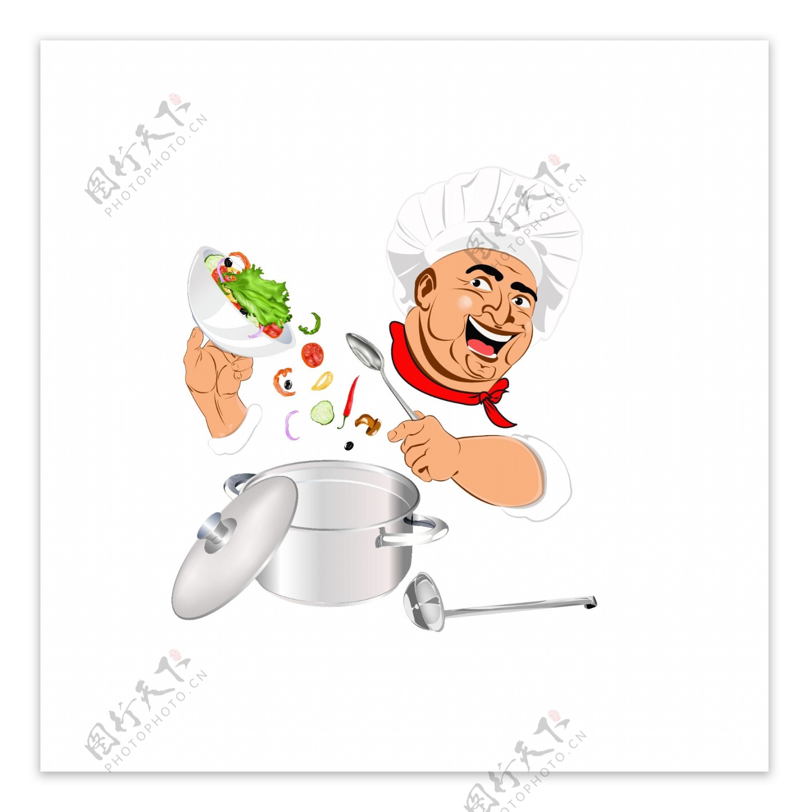 厨师烹饪食物装饰图标ai素材