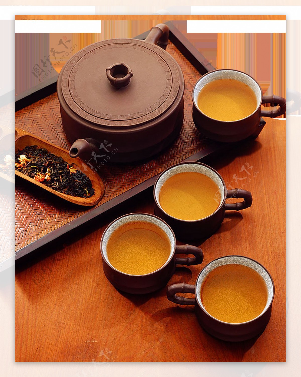 精致茶道褐色茶具产品实物