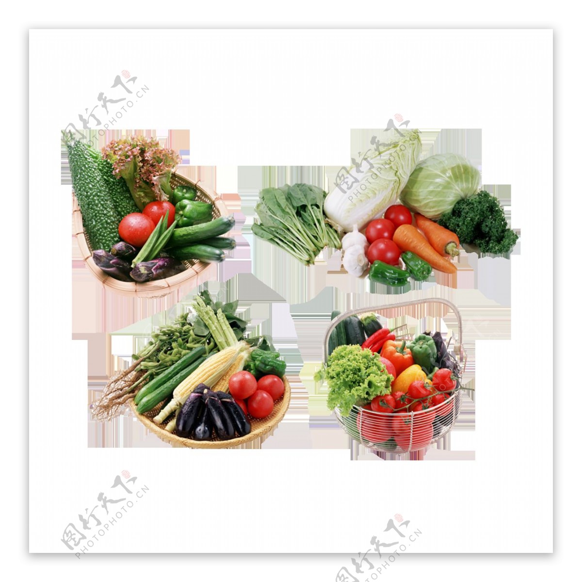 彩色蔬菜果篮元素