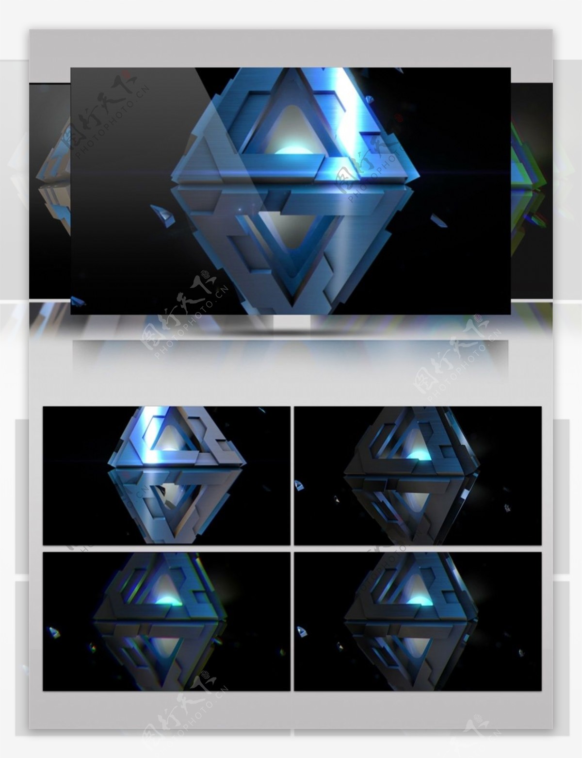蓝色幻影水晶视频素材