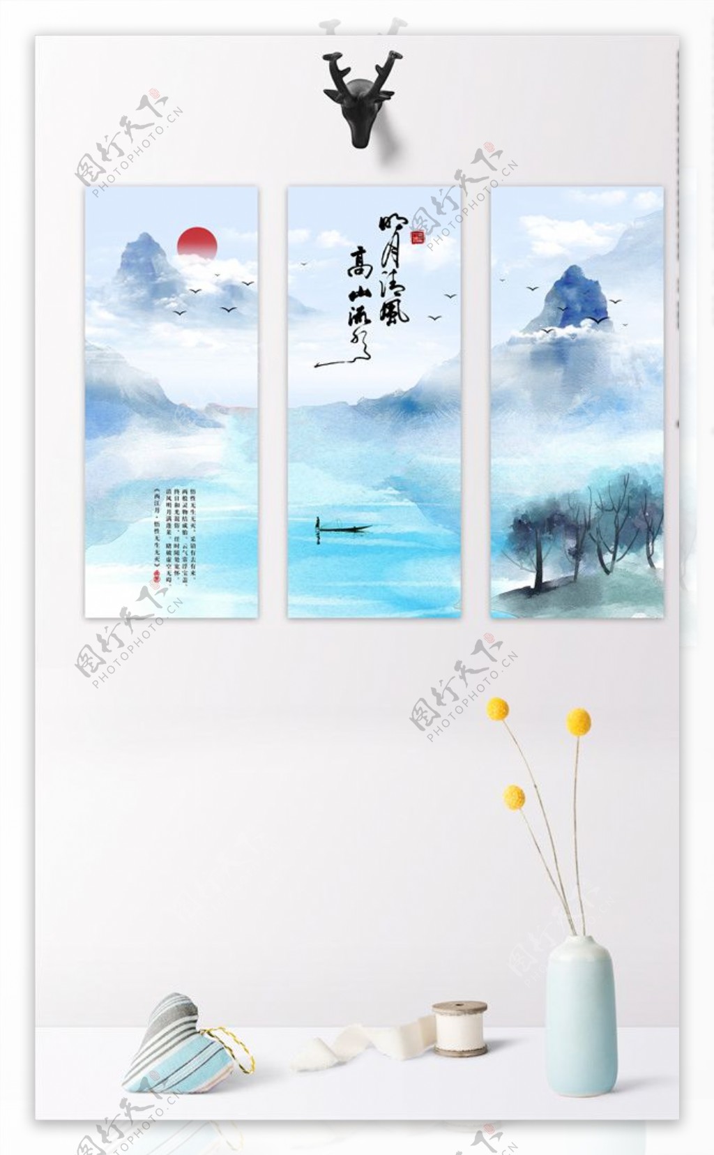 中国风写意水墨山水装饰画