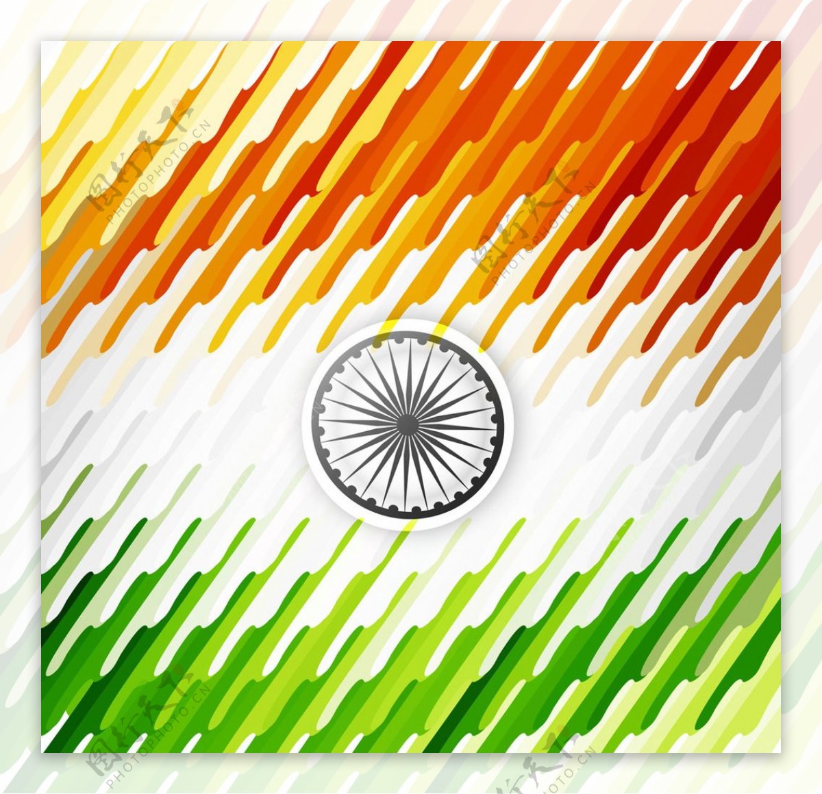 现代三色印度国旗背景