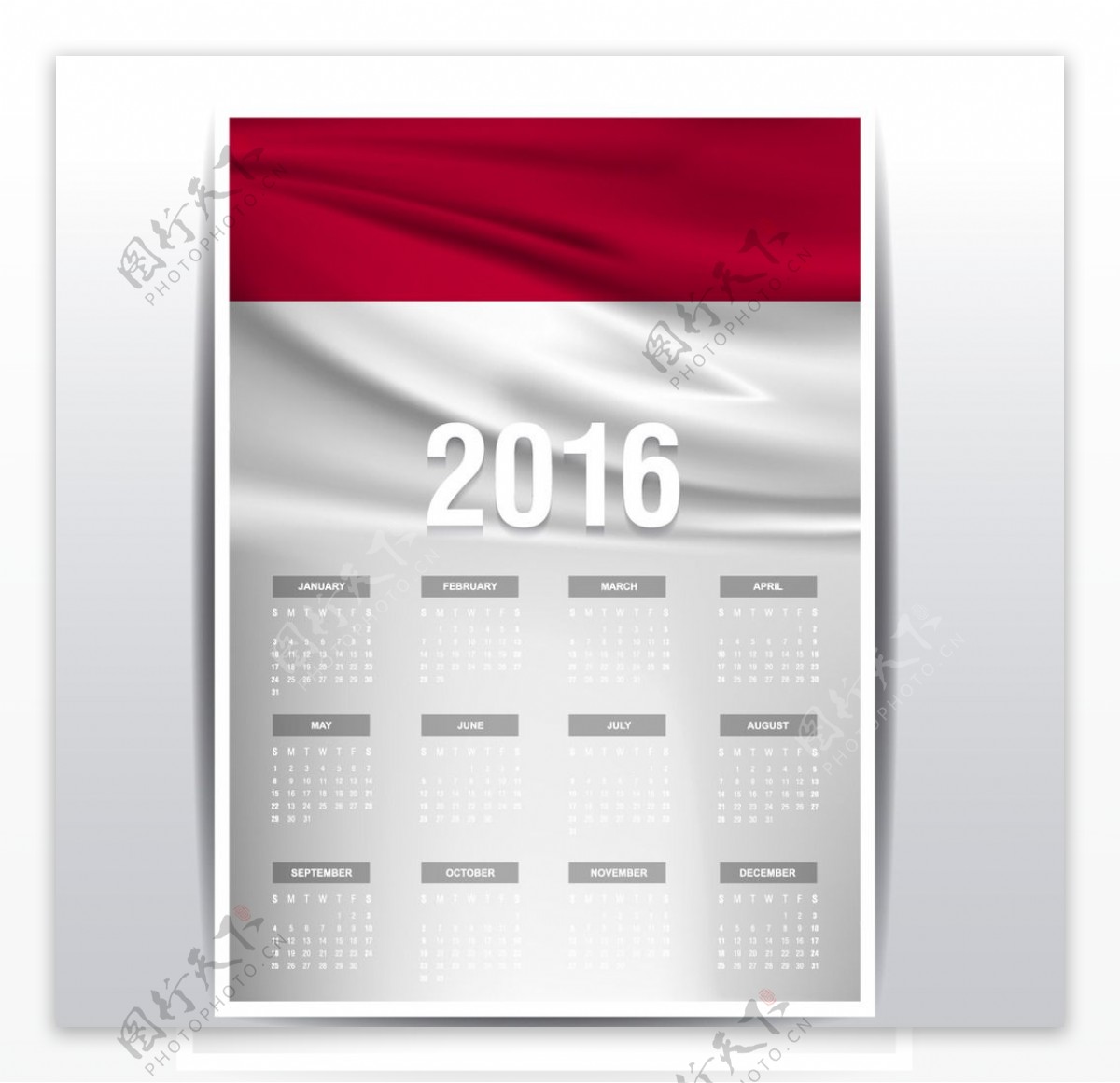 印度尼西亚国旗日历