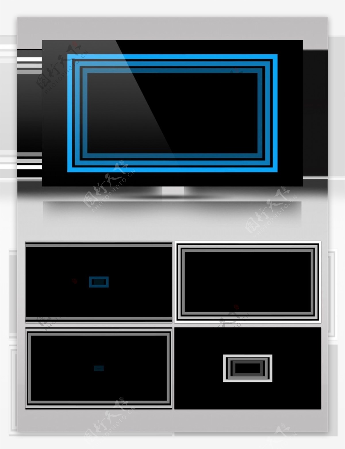 蓝边动感方块动态视频素材