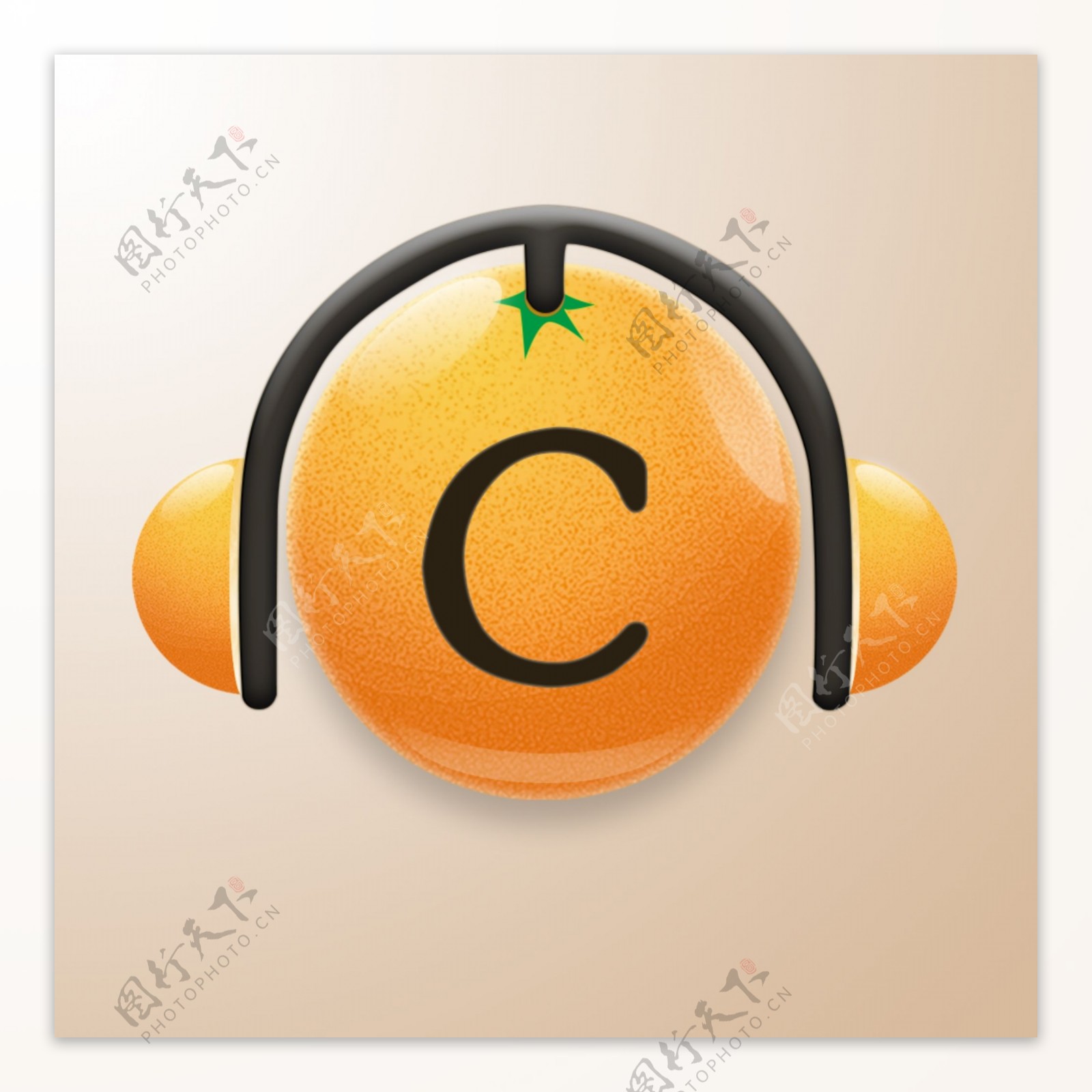 蹭歌音乐软件图标拟物橙色时尚