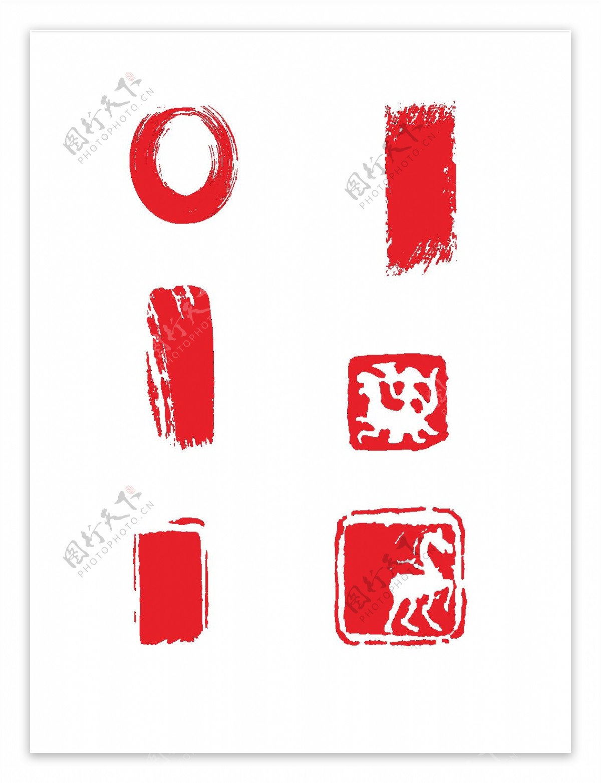 中国风水墨红色印章可商用素材