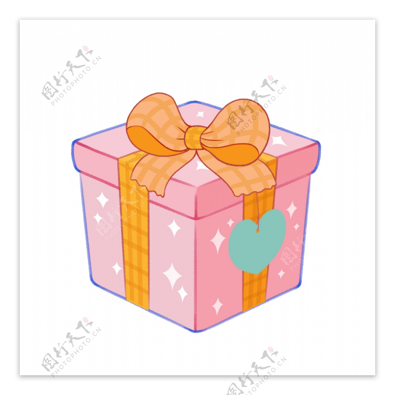 粉色少女心可爱原创手绘礼品礼物盒礼物包装图片-图行天下素材网