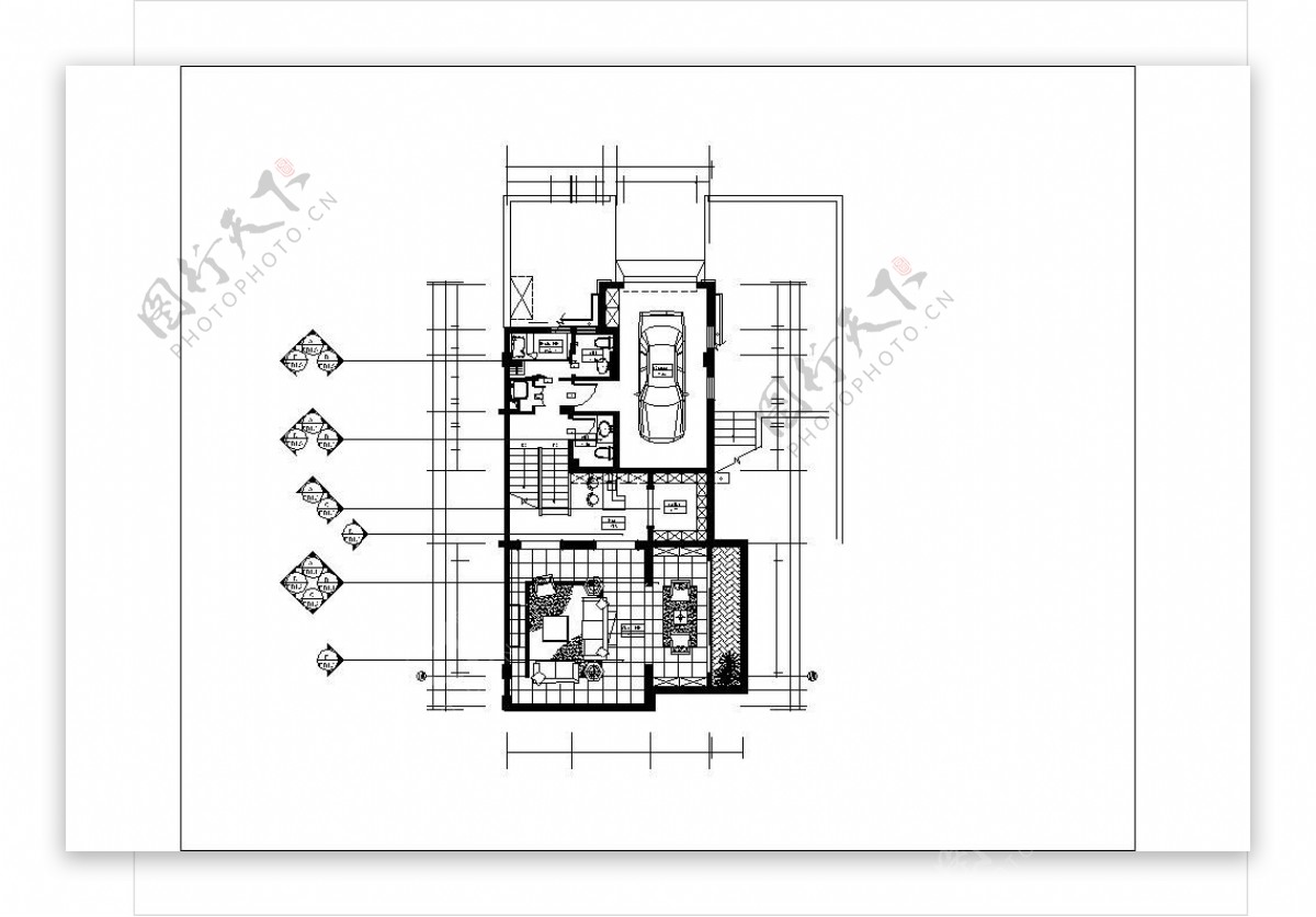 欧式一室一厅家装空间设计平面图