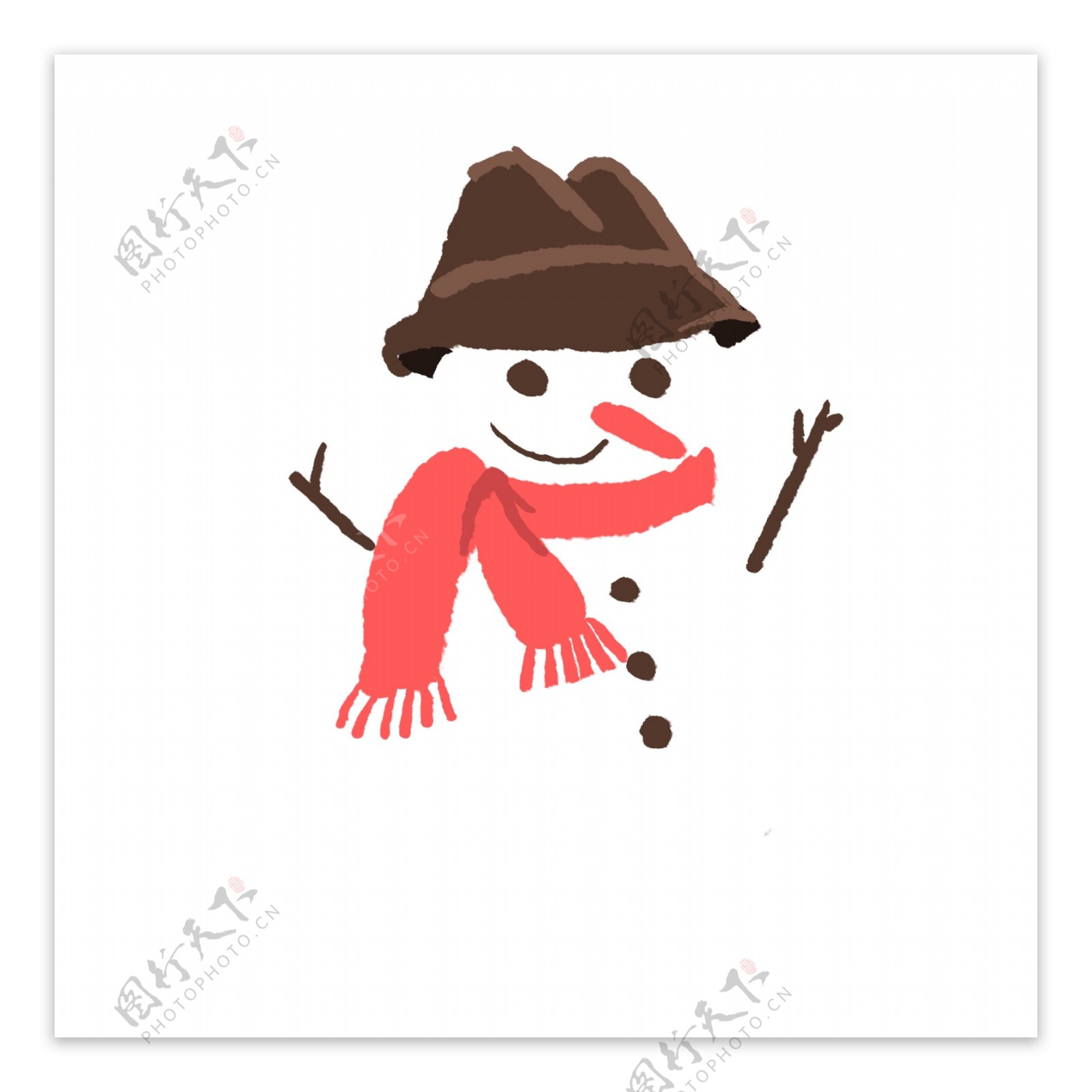 冬季雪人元素手绘设计可商用元素