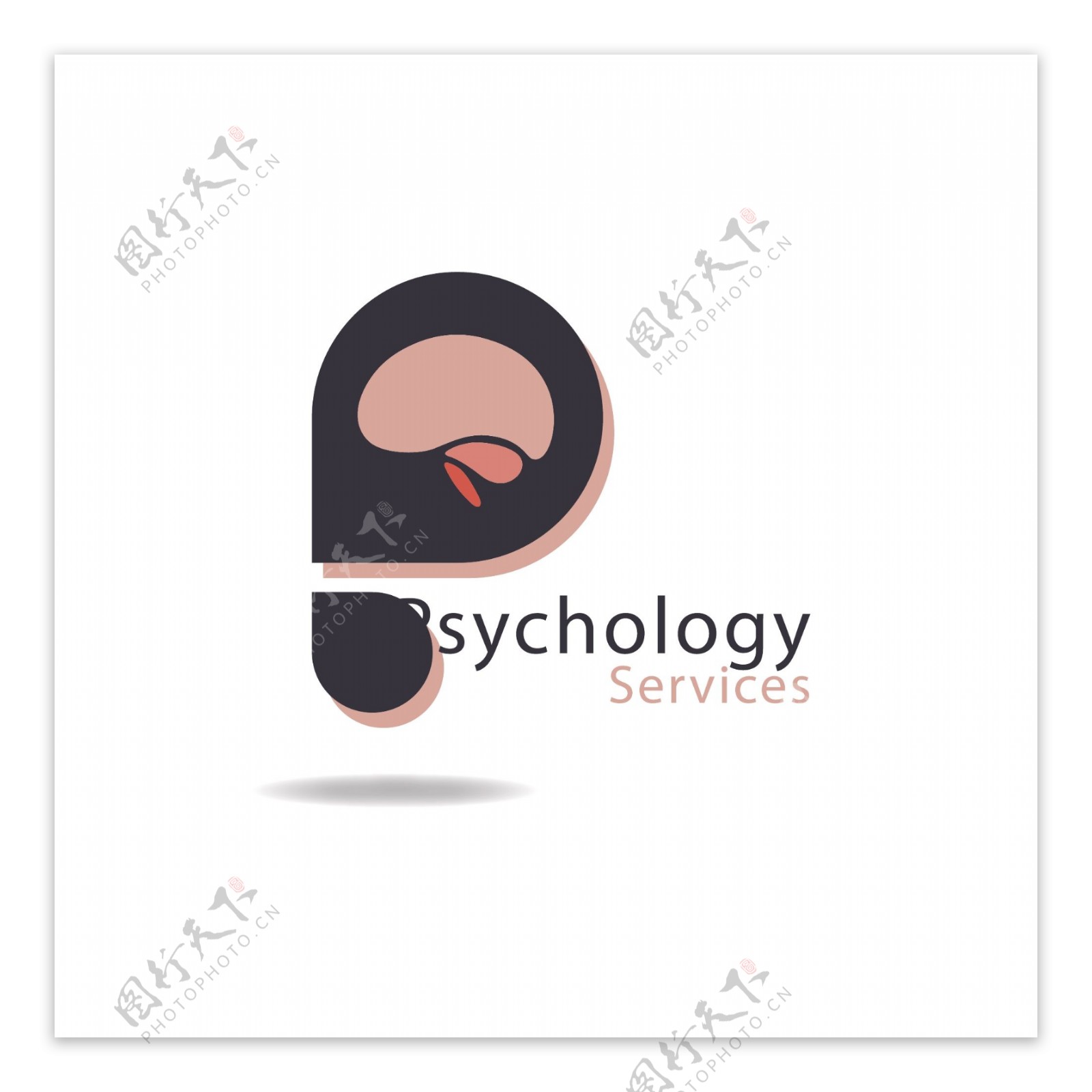 psychology抽象图形logo模板