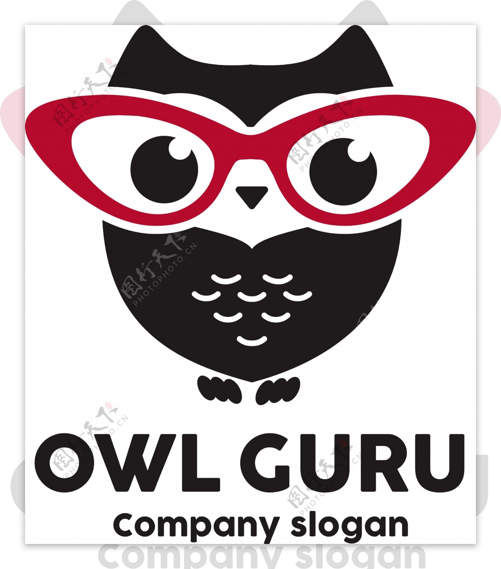 猫头鹰徽标logo模板
